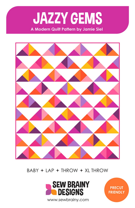 Jazzy Gems Quilt Pattern, Sew Brainy Designs SBD-115
