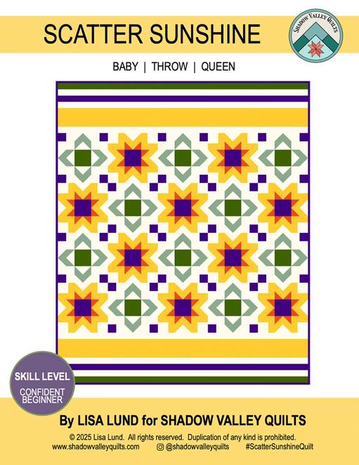 Scatter Sunshine Quilt Pattern, Shadow Valley Quilts SHV010