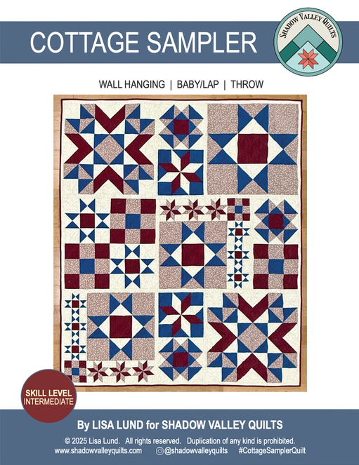 Cottage Sampler Quilt Pattern, Shadow Valley Quilts SHV012