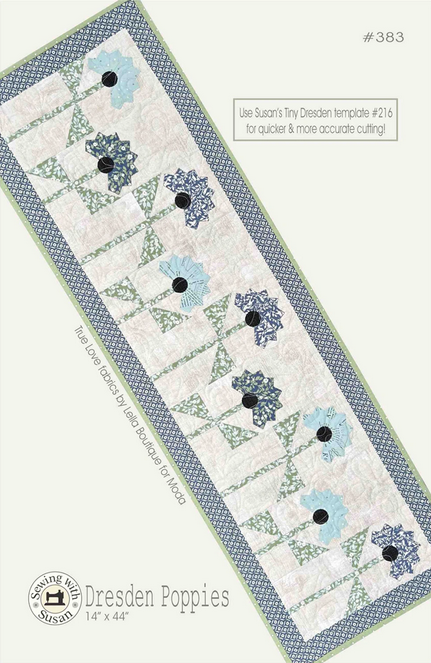 Dresden Poppies Table Runner Quilt Pattern, Suzn Quilts SUZ383