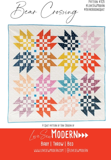 Bear Crossing Quilt Pattern, Love Sew Modern LOV105