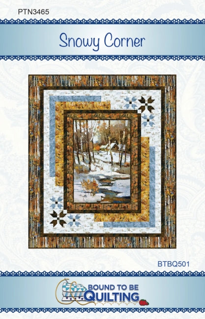 Snowy Corner Panel Frame Quilt Pattern, Bound to Be Quilting BTBQ501 PTN3465