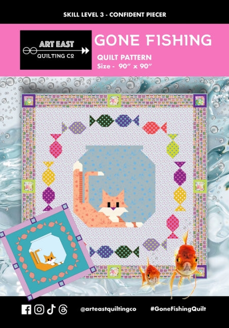 Gone Fishing Quilt Pattern, Art East Quilting Co AEGF0324