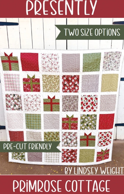 Presently Christmas Quilt and Topper Pattern, Primrose Cottage Quilts PCQ040