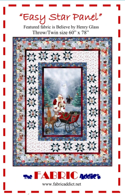 Easy Star Panel Frame Quilt PATTERN, The Fabric Addict ESP23