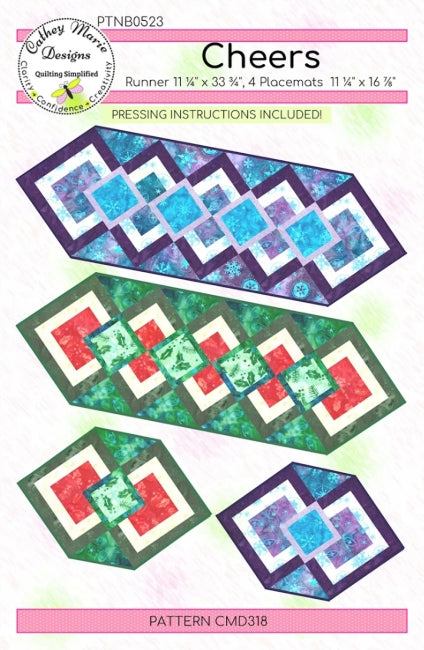 Cheers Table Runner Place Mats Quilt Pattern, Cathey Marie Designs CMD318 PTNB0523