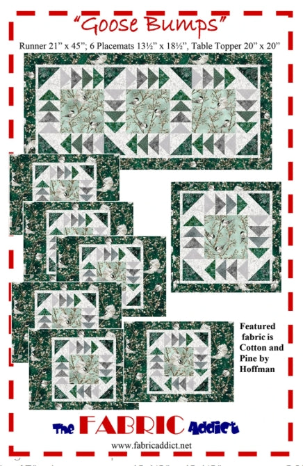 Goose Bumps Table Set Quilt Pattern, The Fabric Addict FAGB24