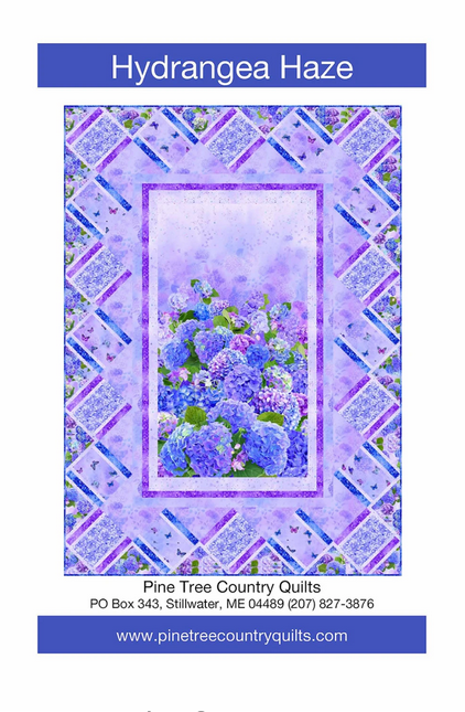 Hydrangea Haze Panel Frame Quilt PATTERN, Pine Tree Country Quilts PTN2010
