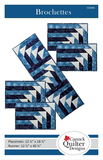 Brochettes Table Runner Place Mats Quilt Pattern, Canuck Quilter Designs CQ5681
