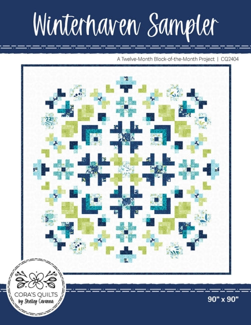 Winterhaven Sampler BOM Quilt Pattern, Cora's Quilts CQ2404