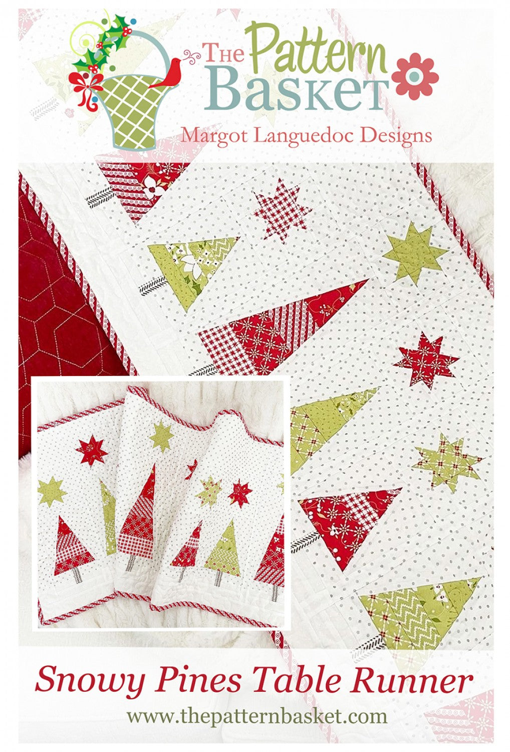 Snowy Pines Table Runner Quilt Pattern, The Pattern Basket TPB2209