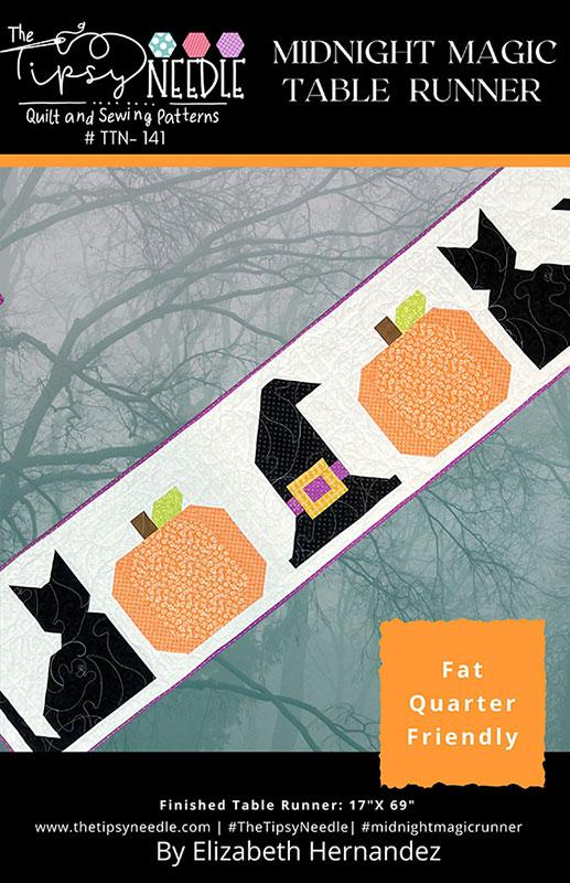 Midnight Magic Halloween Table Runner Quilt Pattern, The Tipsy Needle TTN141