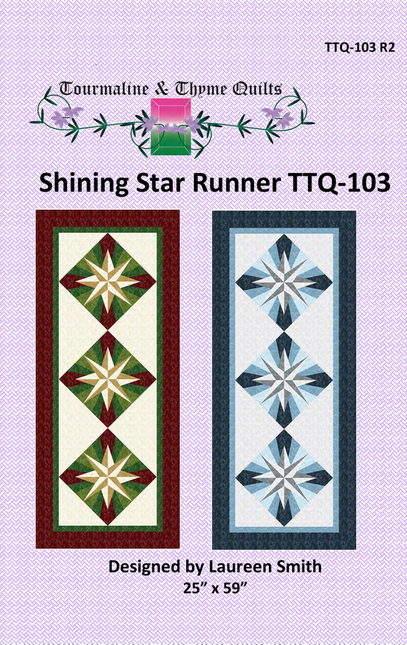 Shining Star Table or Bed Runner Quilt Pattern, Tourmaline and Thyme TTQ103