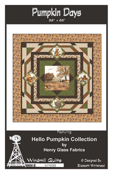 Pumpkin Days Panel Frame Quilt PATTERN, Windmill Quilts WMQ128