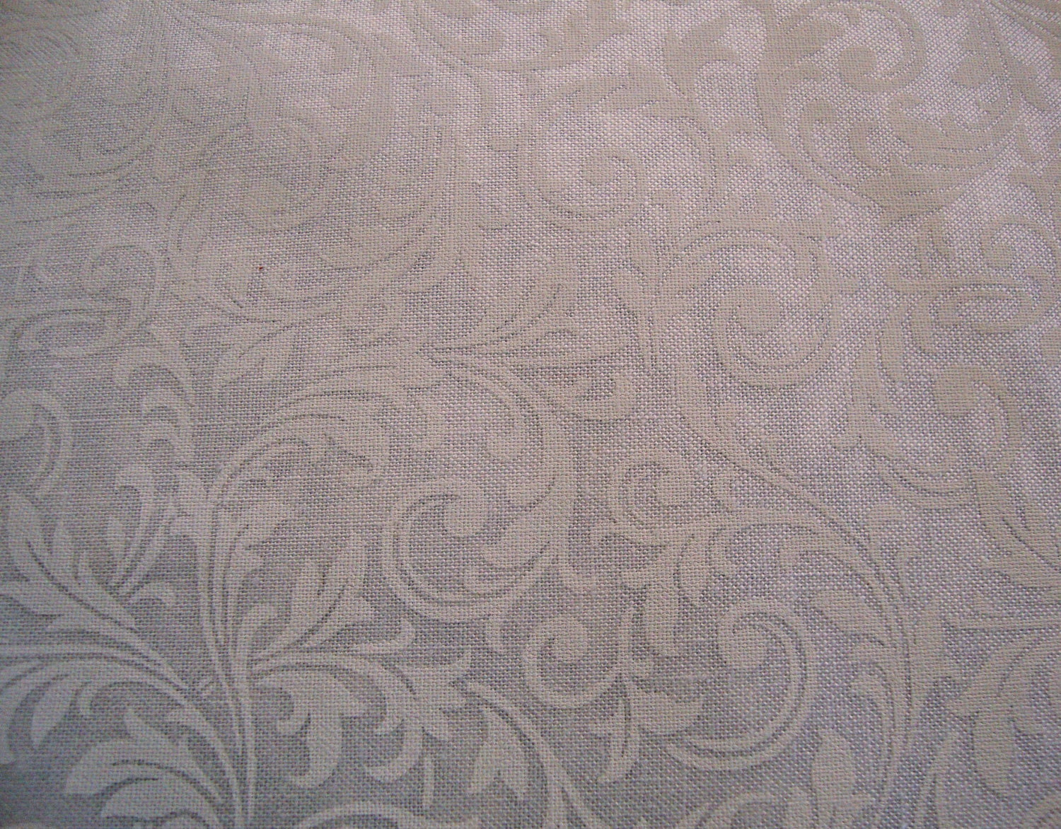 Muslin Mates - Feather Swirl White on White Quilt Fabric, Moda 9942 11, White Filigree Quilt Background Fabric, By the Yard