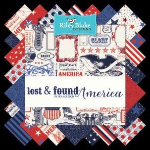 Lost and Found America Rolie Polie OOP, Riley Blake RP-5980-40, 2.5" Precut Patriotic Independence Day Fabric Strips, Quilts of Valor Fabric