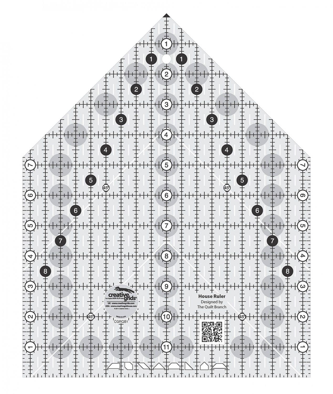 LAST CALL House Ruler, Creative Grids CGRQB1, Non-Slip Quilting Ruler, Multipurpose Quilt Ruler