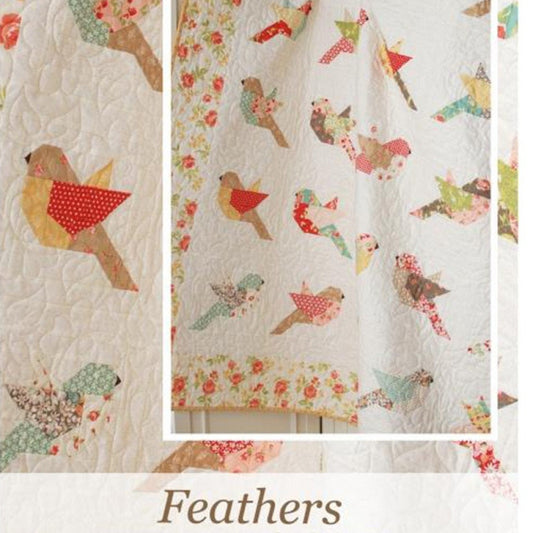 Feathers Quilt Pattern, The Pattern Basket TPB 1705, Layer Cake Friendly Birds Throw Quilt Pattern