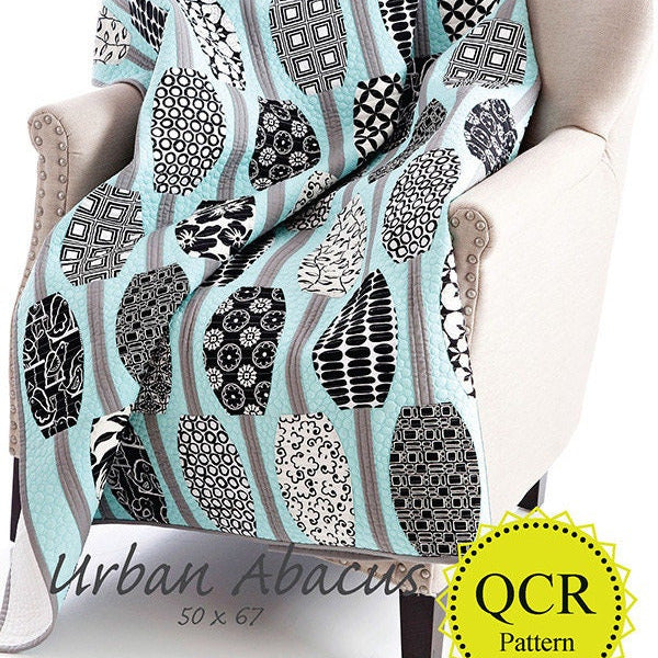 Urban Abacus Quilt Pattern, Sew Kind of Wonderful SKW 102, Yardage Friendly Quick Curve Ruler QCR Modern Lap Throw Quilt Pattern