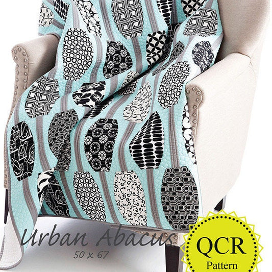 Urban Abacus Quilt Pattern, Sew Kind of Wonderful SKW 102, Yardage Friendly Quick Curve Ruler QCR Modern Lap Throw Quilt Pattern