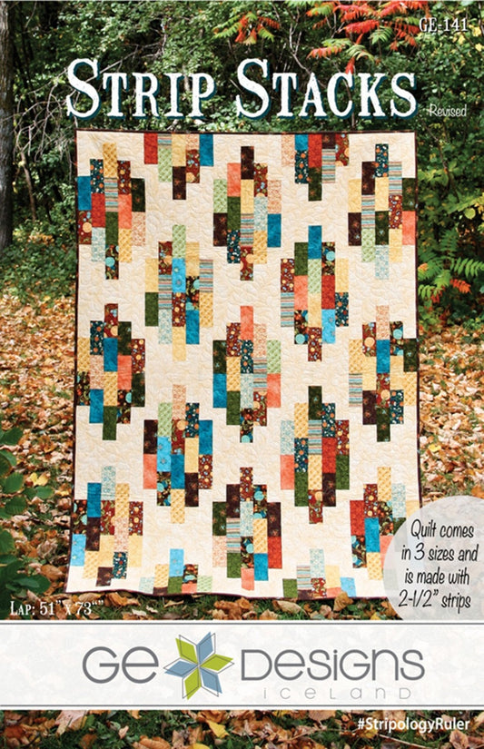 Strip Stacks Quilt Pattern, GE Designs GE141, Jelly Roll Quilt Pattern, Southwest Strip Quilt Pattern, Stripology Ruler Pattern