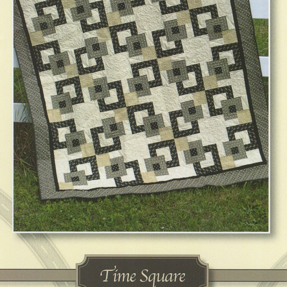 Time Square Quilt Pattern, Quilting on the Curve QOTCTS, Yardage Friendly Square in Square Throw Twin Full Queen King Bed Quilt Pattern