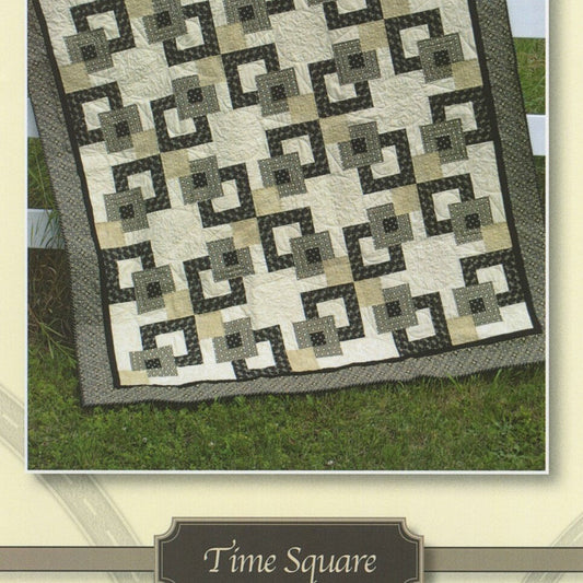 Time Square Quilt Pattern, Quilting on the Curve QOTCTS, Yardage Friendly Square in Square Throw Twin Full Queen King Bed Quilt Pattern