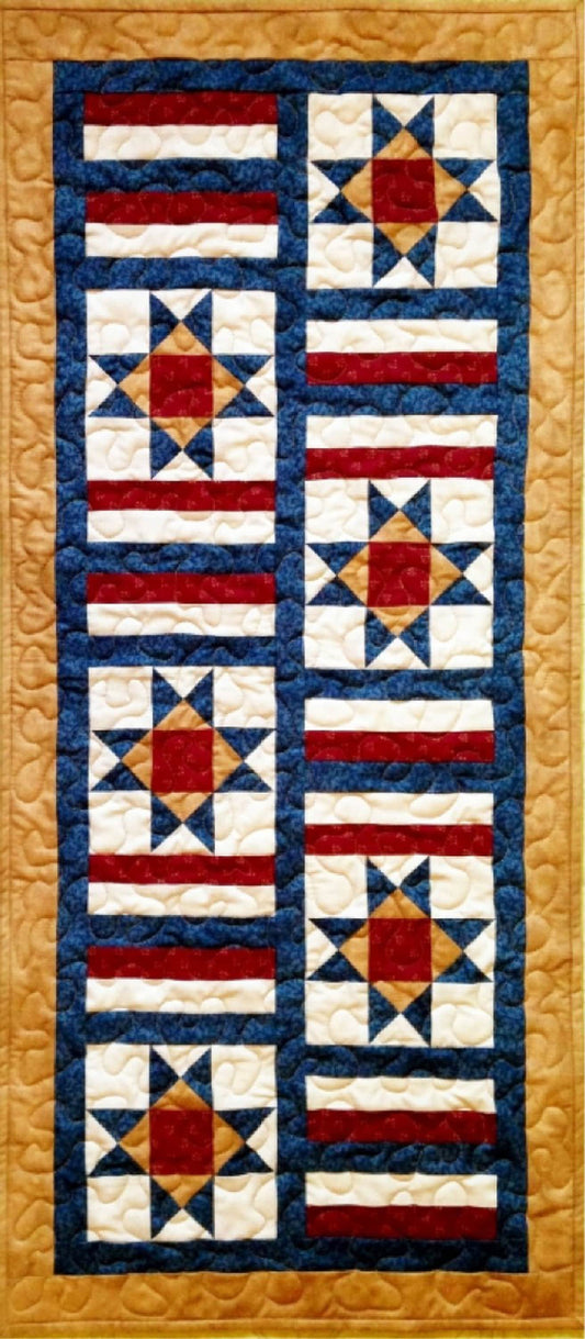 Land of Liberty Table Runner Pattern, Cut Loose Press CLPCLA044, Patriotic Table Runner, Stars and Stripes Runner, Table Topper Pattern