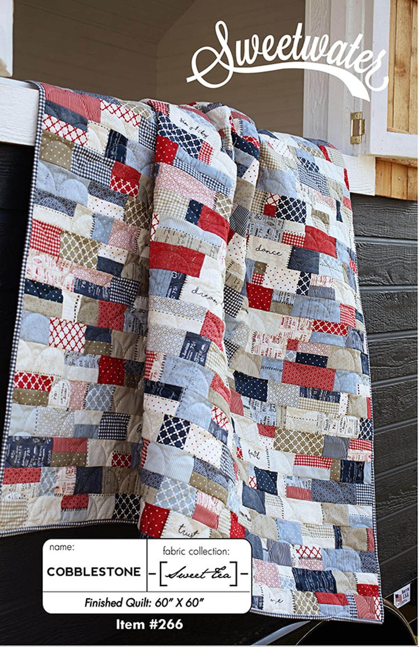 Cobblestone Quilt Pattern, Sweetwater SW P266, Jelly Roll and Honey Bun Friendly Strip Roll Throw Quilt Pattern, Modern Strip Quilt