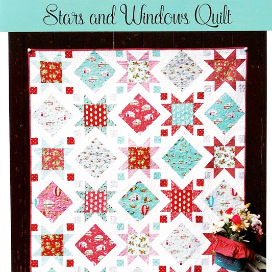 LAST CALL - Stars Windows Quilt Pattern, Flamingo Toes Ft-8009