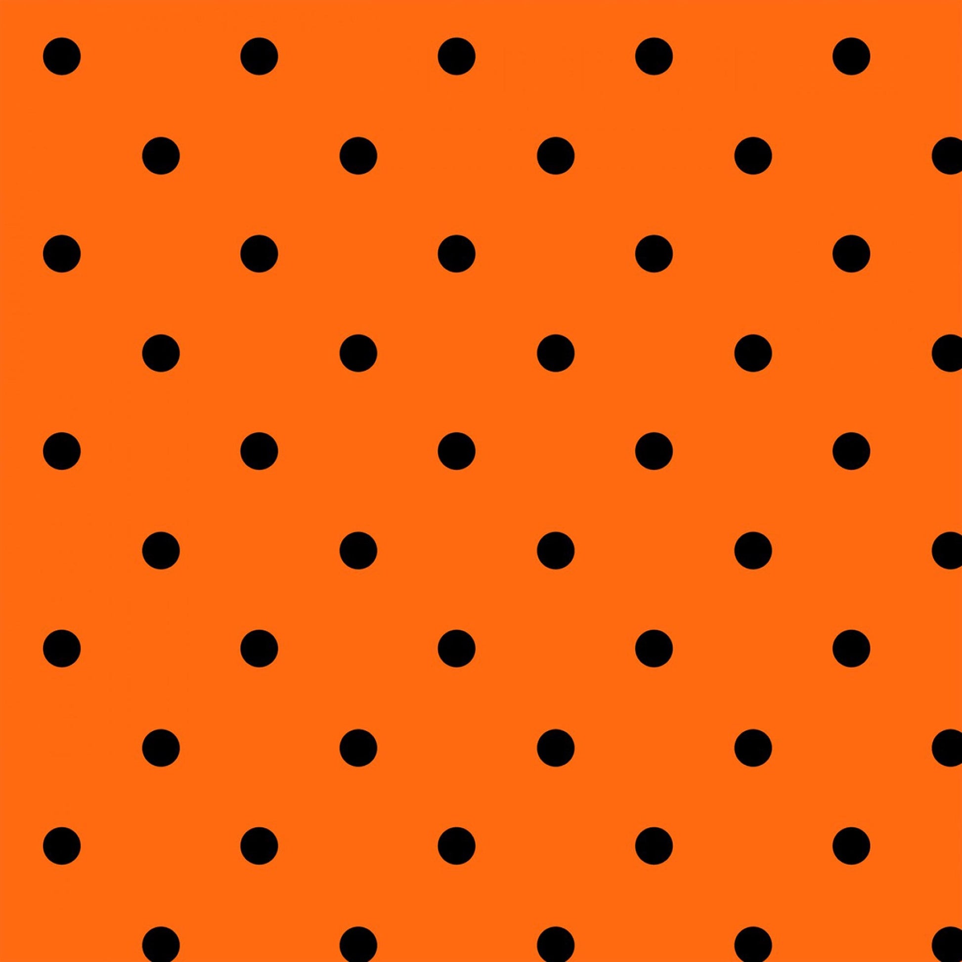 LAST CALL Black Polka Dots on Orange Fabric, David Textiles DT54158C7, Halloween Blender Fabric, By the Yard