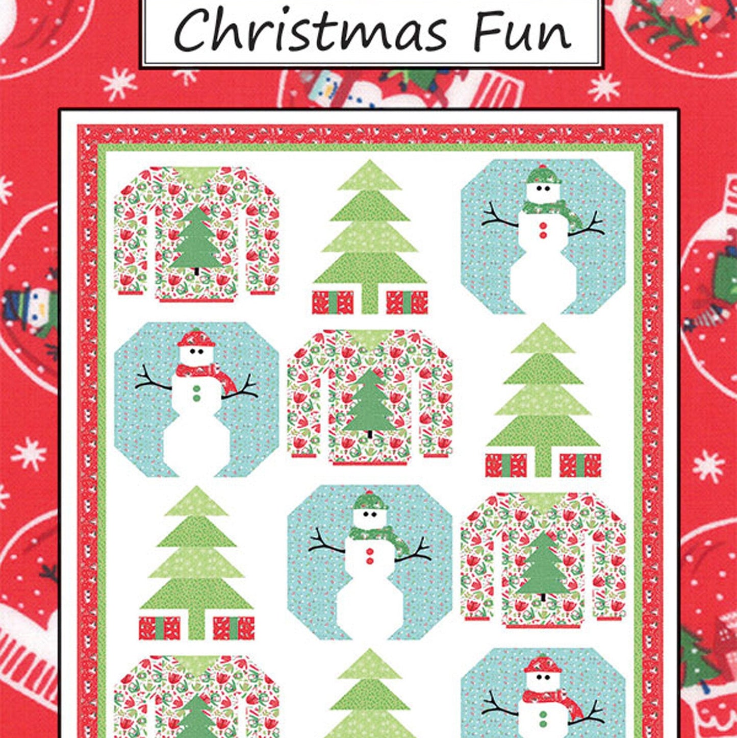 LAST CALL Christmas Fun Quilt Pattern, Coach House Designs CHD-1839, Pieced and Applique Christmas Quilt Pattern, Xmas Throw Twin Quilt