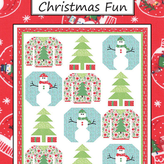 LAST CALL Christmas Fun Quilt Pattern, Coach House Designs CHD-1839, Pieced and Applique Christmas Quilt Pattern, Xmas Throw Twin Quilt