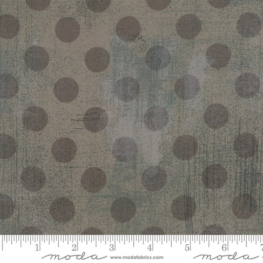 REMNANT 1 Yard 25" of 108" Grunge Hits the Spot - Grey Couture Tonal Polka Dot Wide Quilt Back Fabric, Moda 11131 33, Wide Back Remnants
