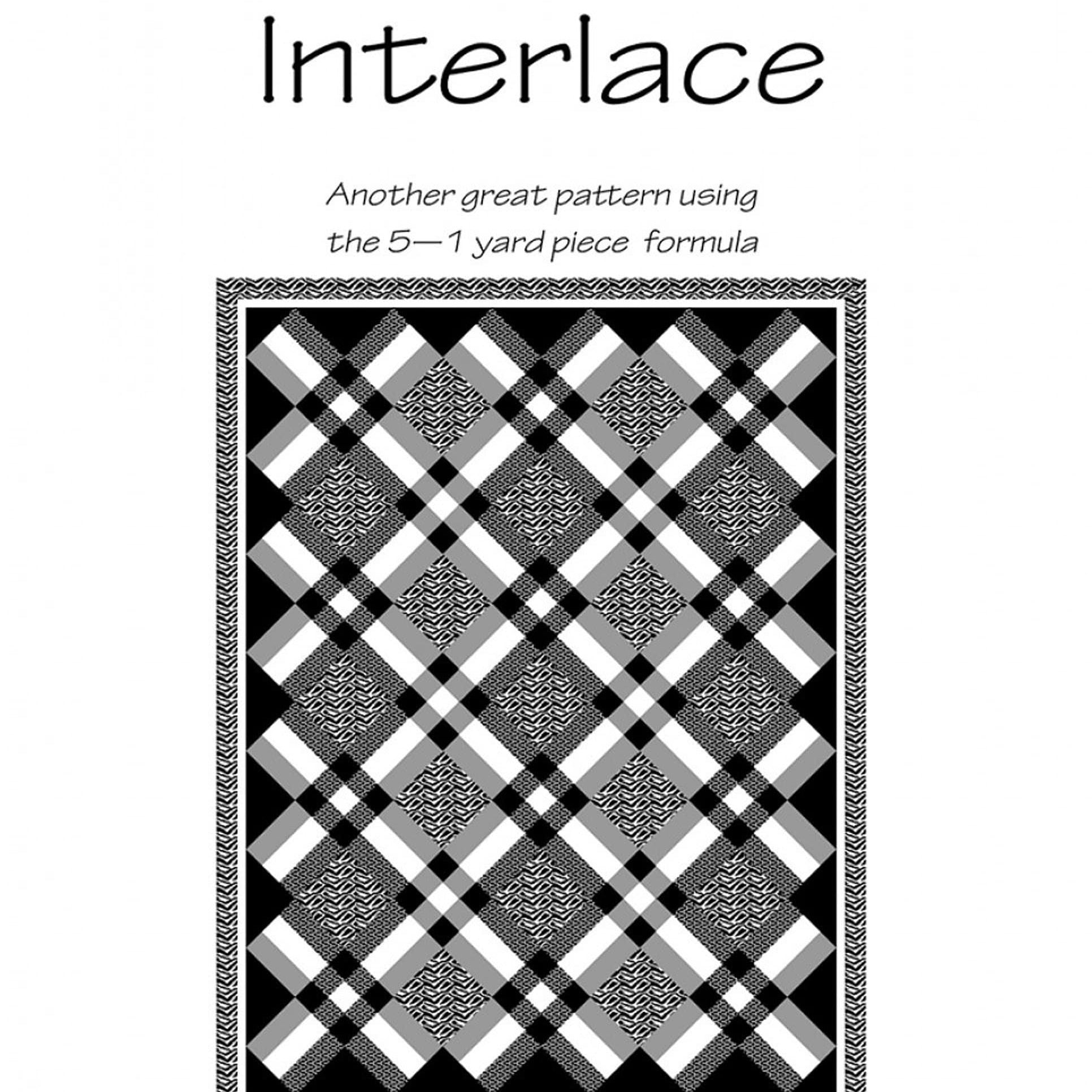 Interlace Quilt Pattern, A-Ok Pattern WAOK027, Five 5 Yard Quilt Pattern, Patterns for Yardage, Modern Throw Quilt Pattern