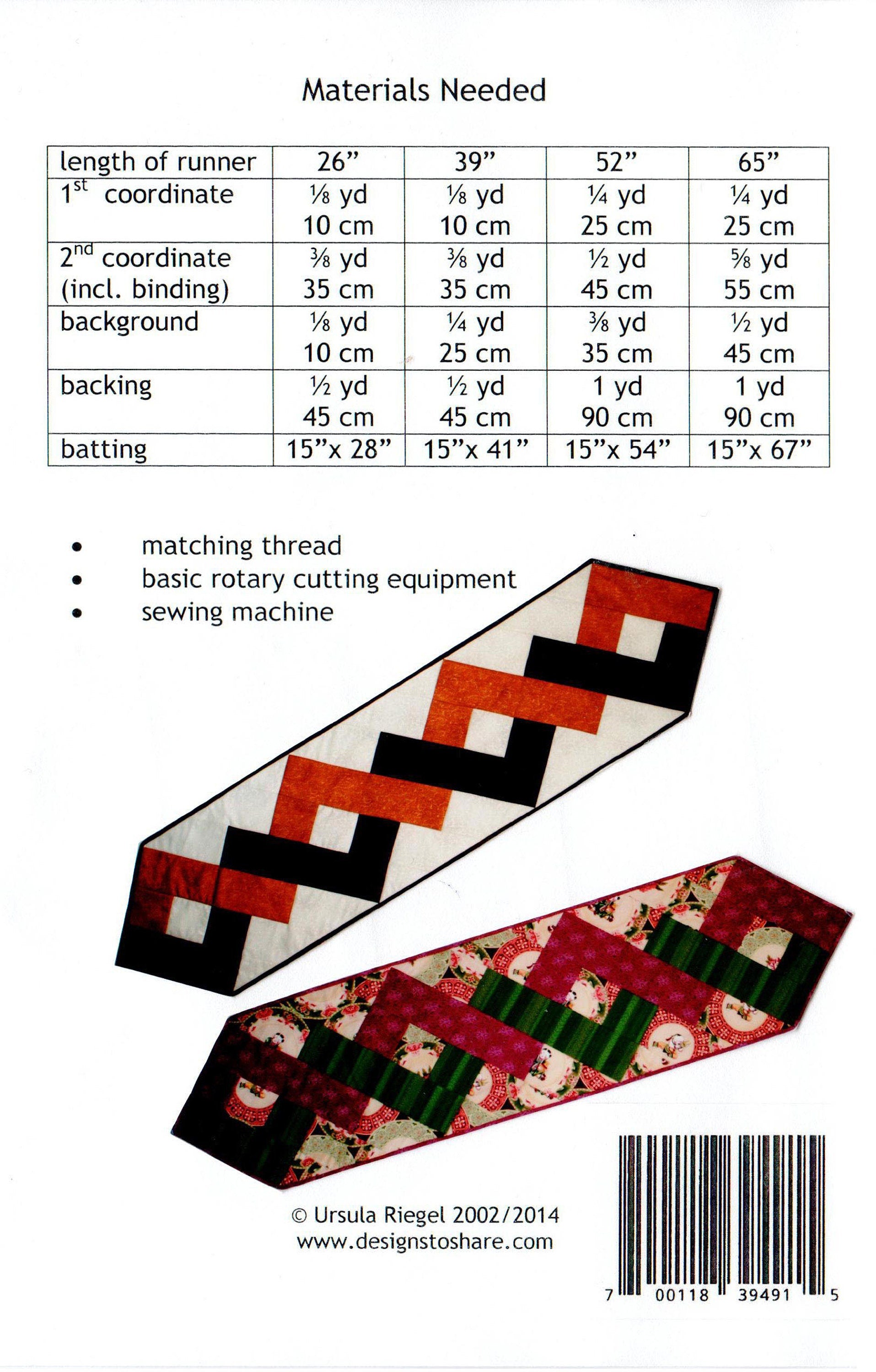 Twist and Turn Table Runner, Designs to Share with You DSY117, Quilted Table Topper, Beginner Quilt Pattern