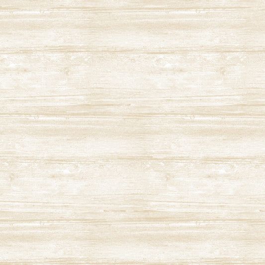 REMNANT - 2 Yards 24" of 108" Inch Washed Wood Whitewash Wide Quilt Back Fabric, Benartex 7709W-75, Cream Shiplap Wood Look Wide Back Fabric