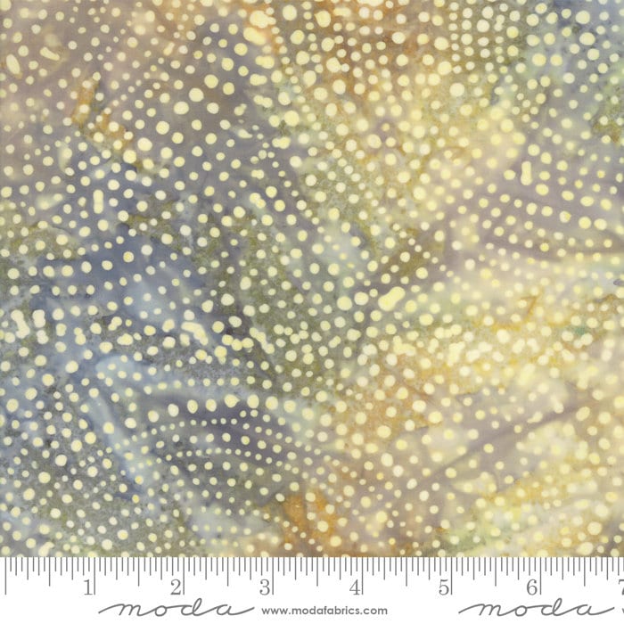 REMNANT 33" of Santorini - Tan Gray Cream Batik Fabric, Moda 4355 43 Spice, Geometric Batiks, By the Yard