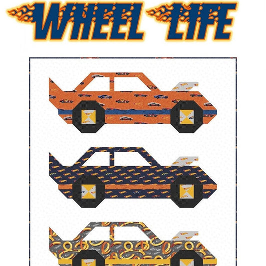Wheel Life Quilt Pattern, Kelli Fannin Quilt KFQP151, Hot Wheels Cars Quilt Pattern, Crib Lap Car Quilt, Nascar Hot Rods Quilt Pattern