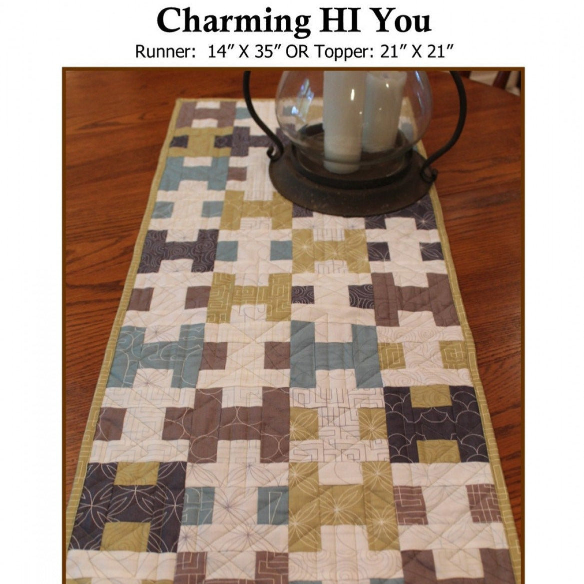 LAST CALL - Charming HI You Table Runner Pattern, CSS299, Charm Pack Friendly, Easy Quilted Table Runner Pattern, Creek Side Stitches
