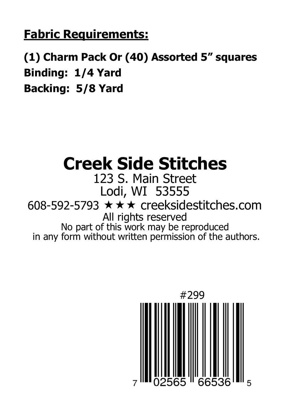 LAST CALL - Charming HI You Table Runner Pattern, CSS299, Charm Pack Friendly, Easy Quilted Table Runner Pattern, Creek Side Stitches