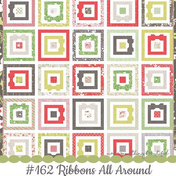 LAST CALL Ribbons All Around Quilt Pattern, Coriander Quilts CQ162, Honey Bun Friendly Boxes Bows Christmas Quilt Pattern, Corey Yoder