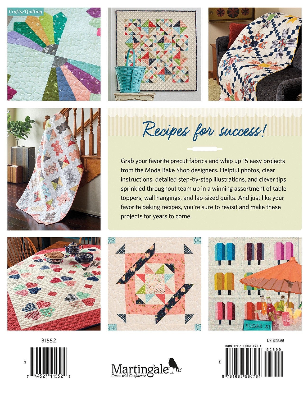 LAST CALL - Best of Moda Bake Shop Quilt Pattern Book, B1552T, 15 Project Designs, Patterns for Precuts, Lisa Calle
