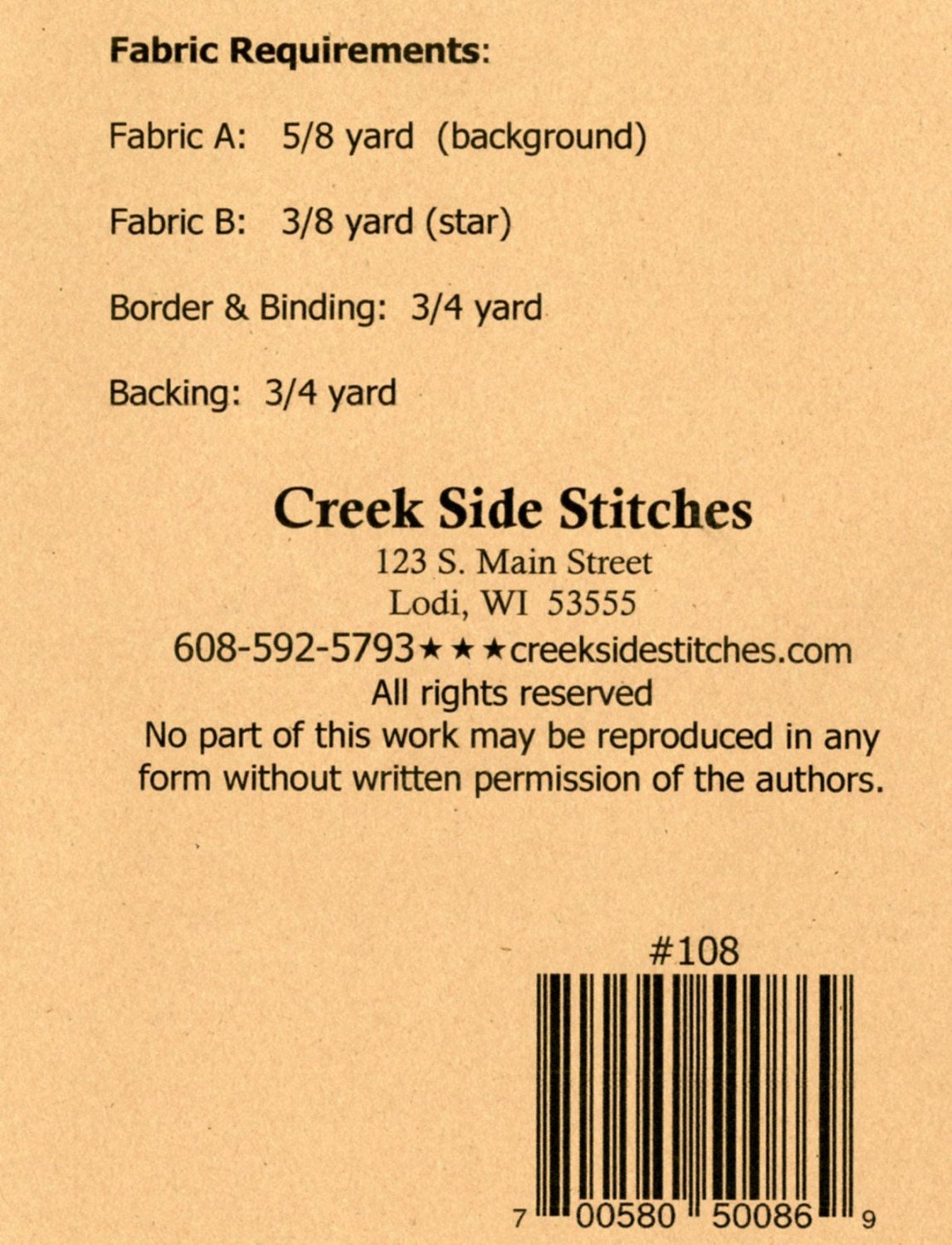 Cookie Cut Starburst Table Runner Quilt Pattern, Creek Side Stitches CSS108, Yardage Friendly Easy Double Star Table Quilt Pattern