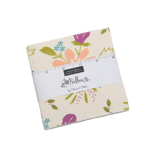 Balboa Charm Pack OOP, Moda 37590PP, 5" Precut Fabric Squares, Floral Charm Pack, Modern Floral Fabric, Sherri and Chelsi