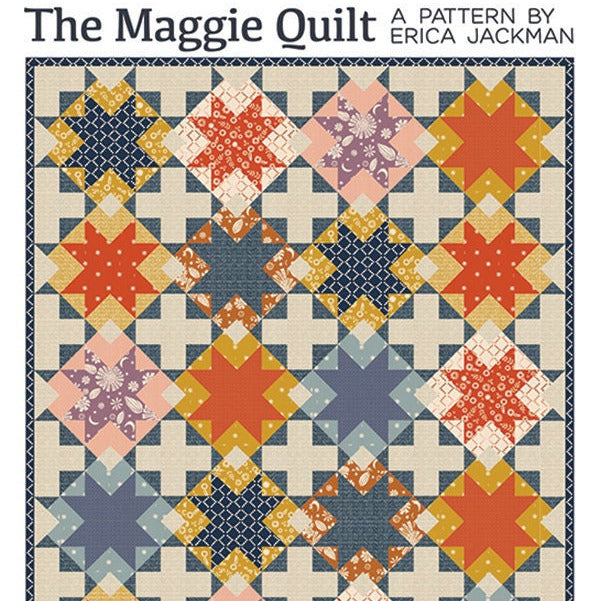 The Maggie Quilt Pattern, Kitchen Table Quilting KTQ141, Fat Quarter Yardage Friendly Star Quilt Pattern, Ruby Star Society