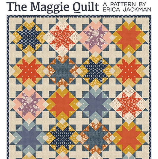 The Maggie Quilt Pattern, Kitchen Table Quilting KTQ141, Fat Quarter Yardage Friendly Star Quilt Pattern, Ruby Star Society
