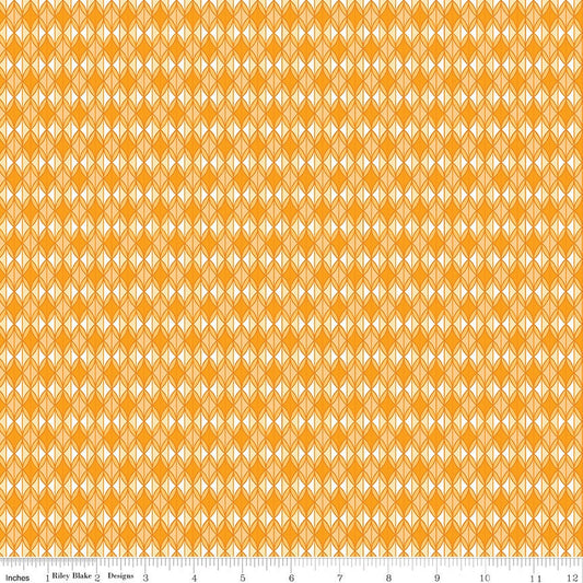 REMNANT 29" of Grove - Rows Orange White Geometric Fabric, Riley Blake C10144-ORANGE, Orange Blender Fabric, Jillily Studio