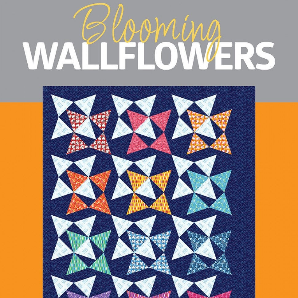 Blooming Wallflowers Quilt Pattern, Christa Quilts CQI124, Fat Eighths F8 Friendly, Modern Crib Throw Queen Quilt Pattern, Tri-Recs Ruler