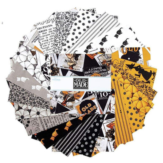LAST CALL Old Made 10" Stacker Layer Cake, Riley Blake 10-10590-42, 10" Precut Halloween Layer Cake Fabric Squares, J Wecker Frisch